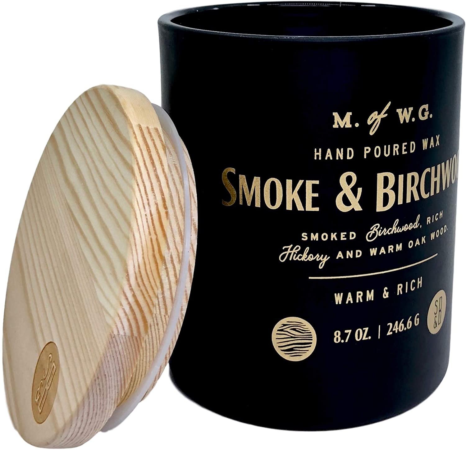 Makers of Wax Goods  Smoke & Birchwood Scented Candle - Image 2