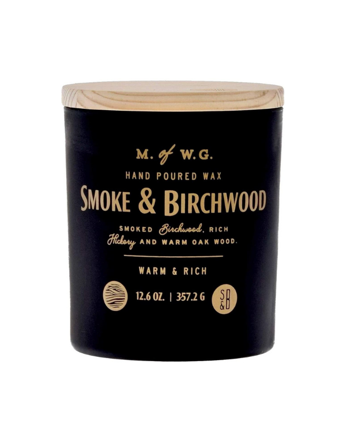 Makers of Wax Goods Large  Smoke & Birchwood Scented Candle