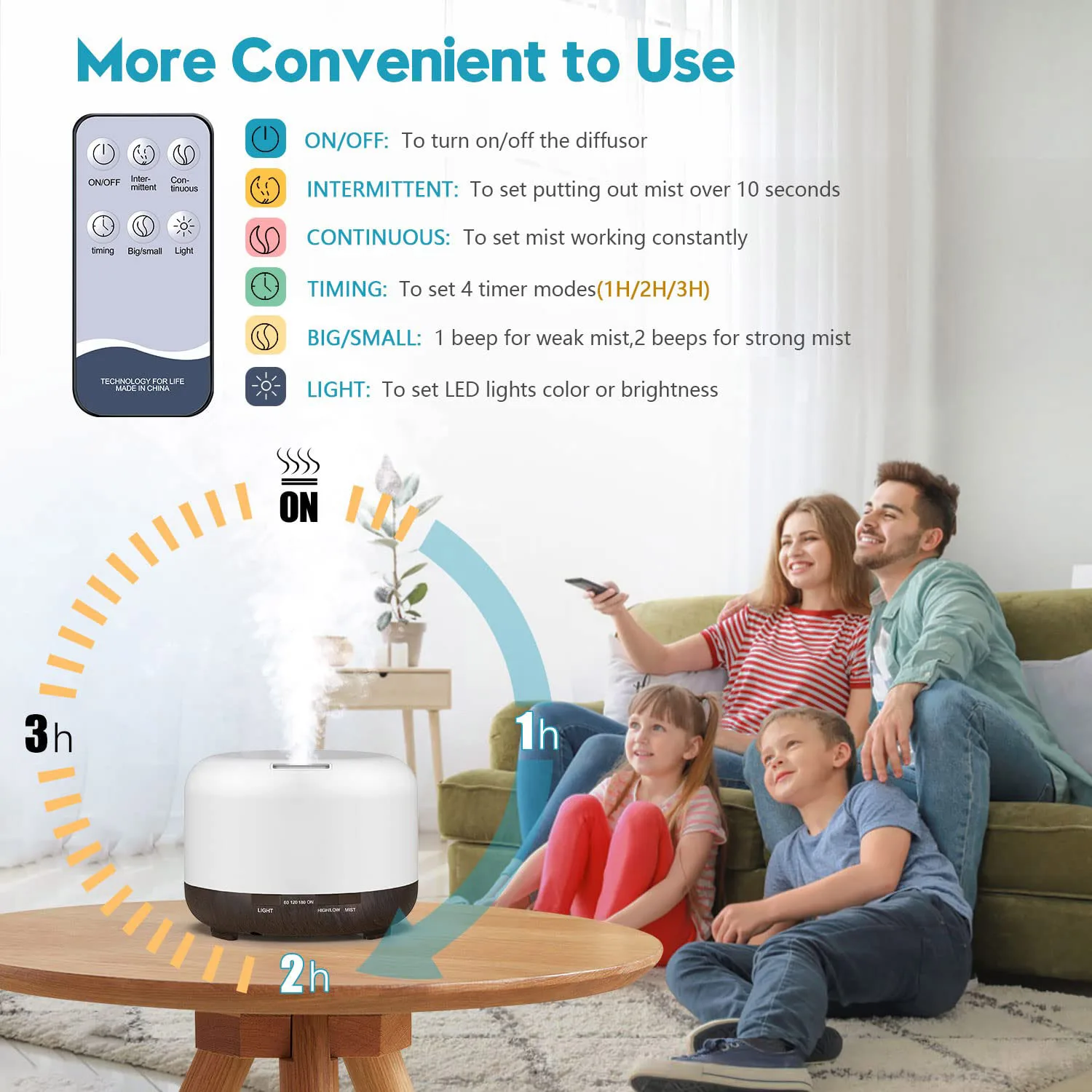 Essential Oil & Aroma Diffuser Humidifier with Remote Control - Image 5