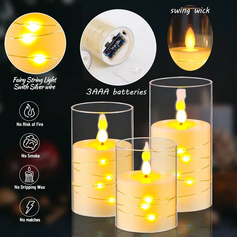 LED Flameless Electronic Candles Battery Powered Flickering Lamp - Image 2