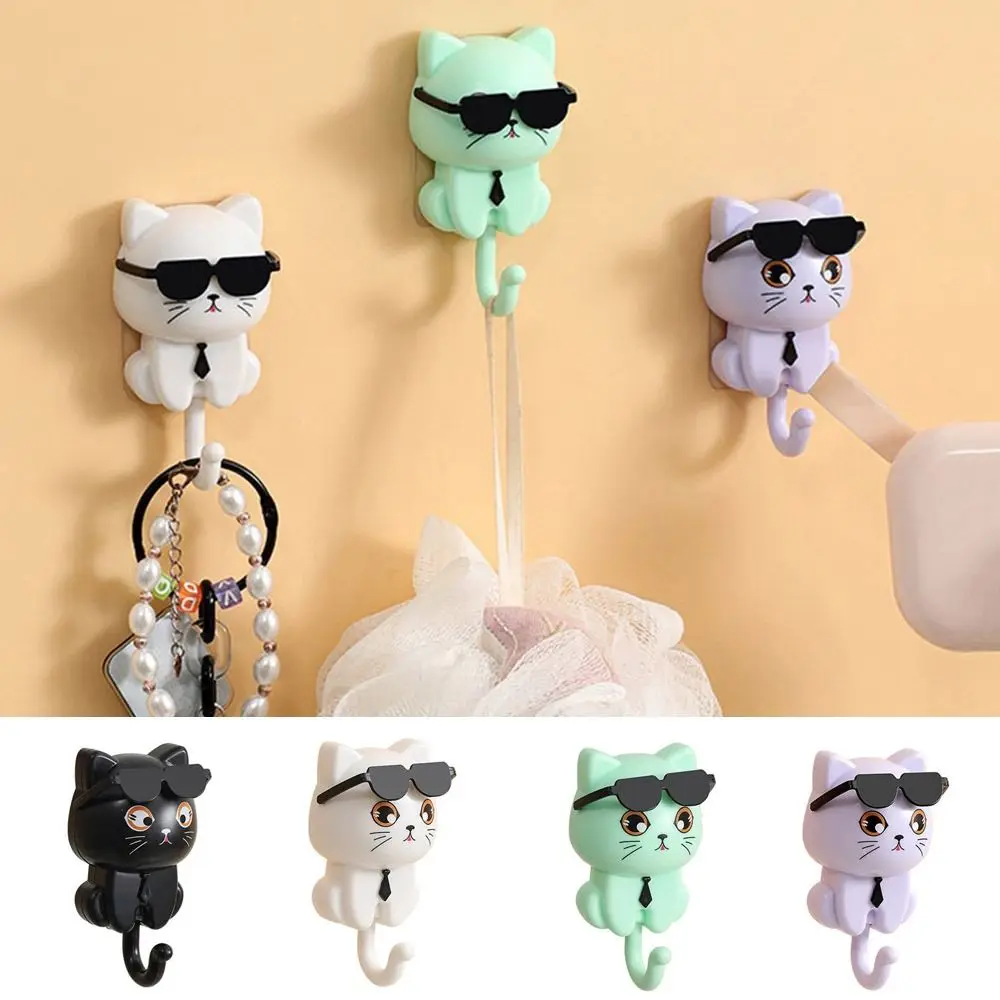 Cute Plastic Cartoon Cat Hooks Key Hangers
