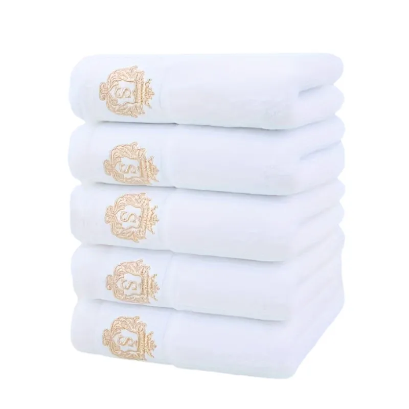 1/5/10pcs White Cotton Embroidered Gift Towels Set