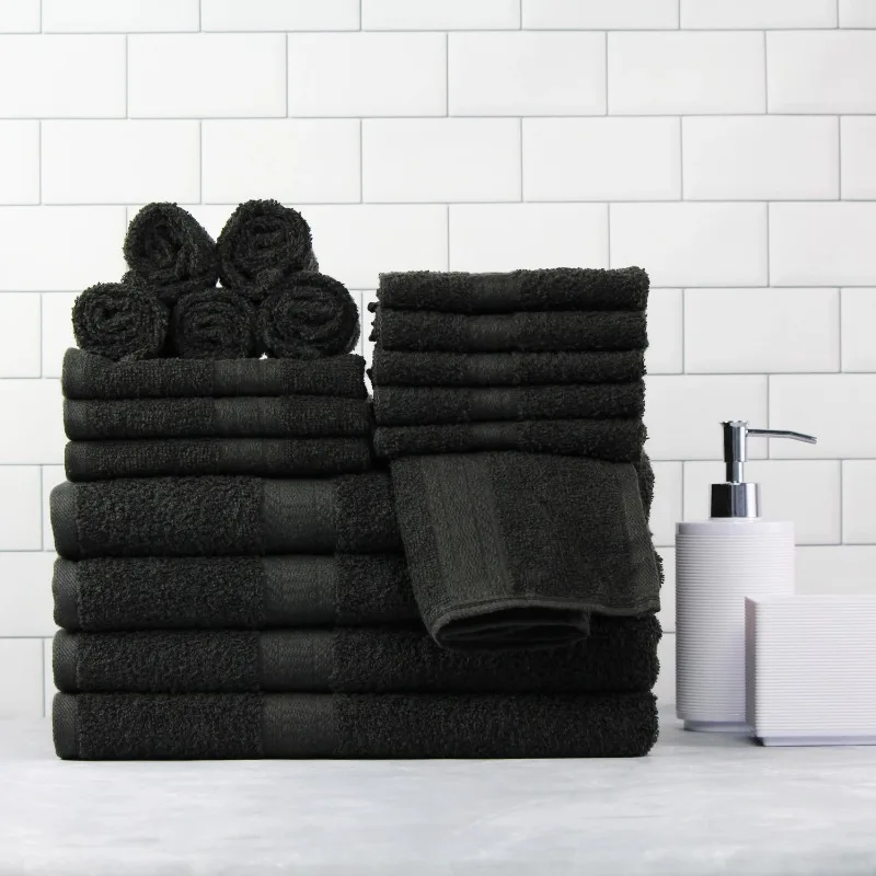 18-Piece 100% Cotton Soft Durable Super Absorbant Towel Set - Image 5