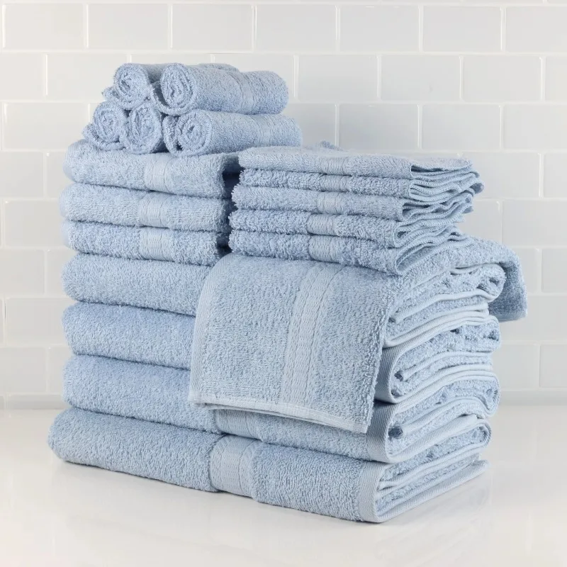 18-Piece 100% Cotton Soft Durable Super Absorbant Towel Set - Image 6