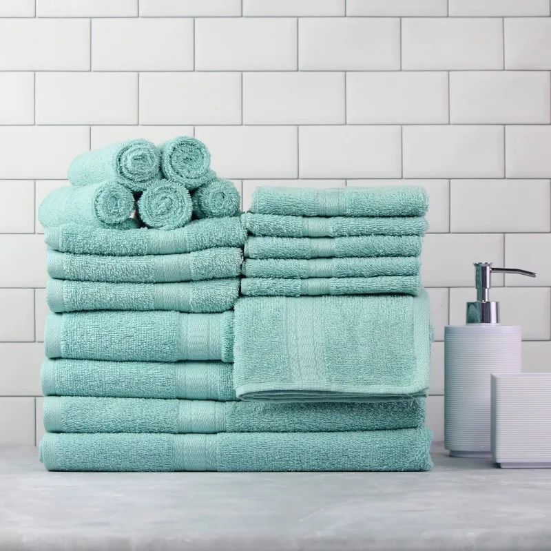 18-Piece 100% Cotton Soft Durable Super Absorbant Towel Set - Image 4