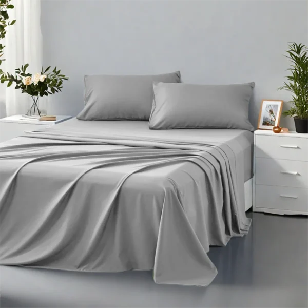 3/4Pcs soft solid color fashionable home bedding set - Image 2