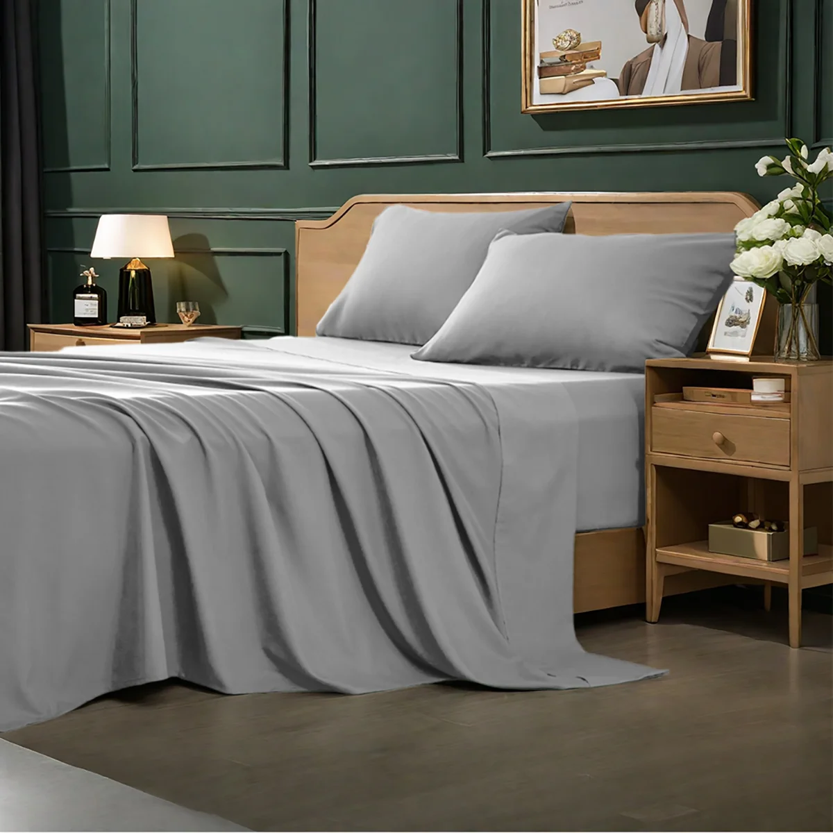 3/4Pcs soft solid color fashionable home bedding set - Image 4