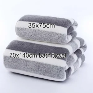 1 Set Striped Face Towel Soft and Absorbent For Bathroom