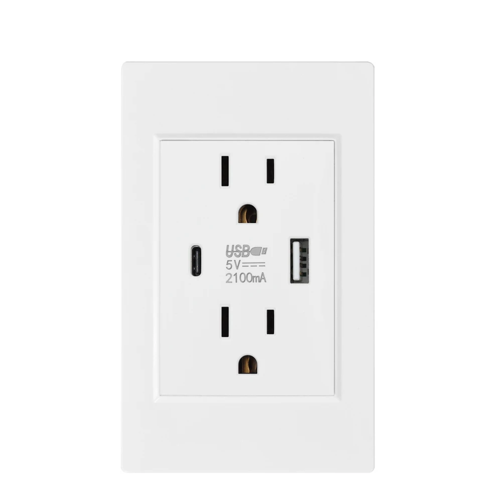Wall Outlet 5V2.1A, Charging Power Outlet with USB Ports - Image 2