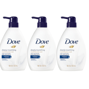 Dove Body Wash Deeply Nourishing Pump 550 ml Set of 3